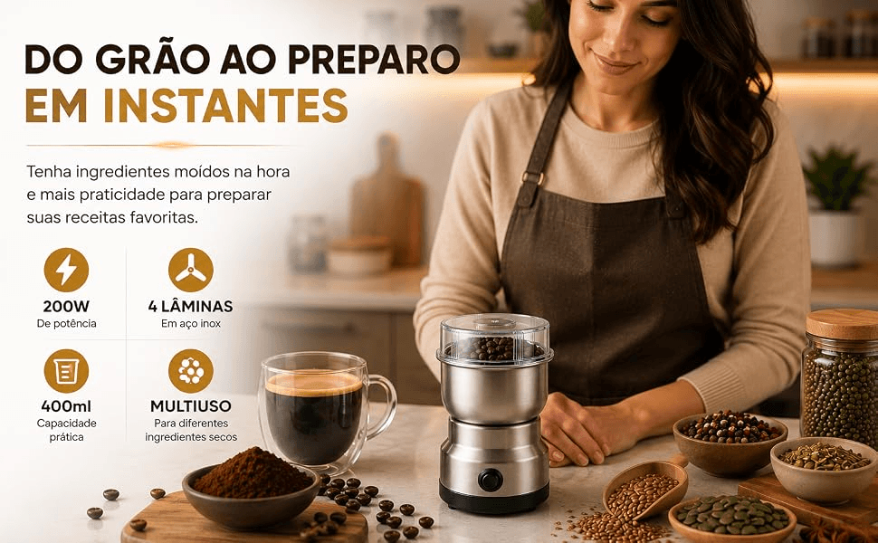 Moedor de Grãos de Café Elétrico 110V-220v - descrição 4
