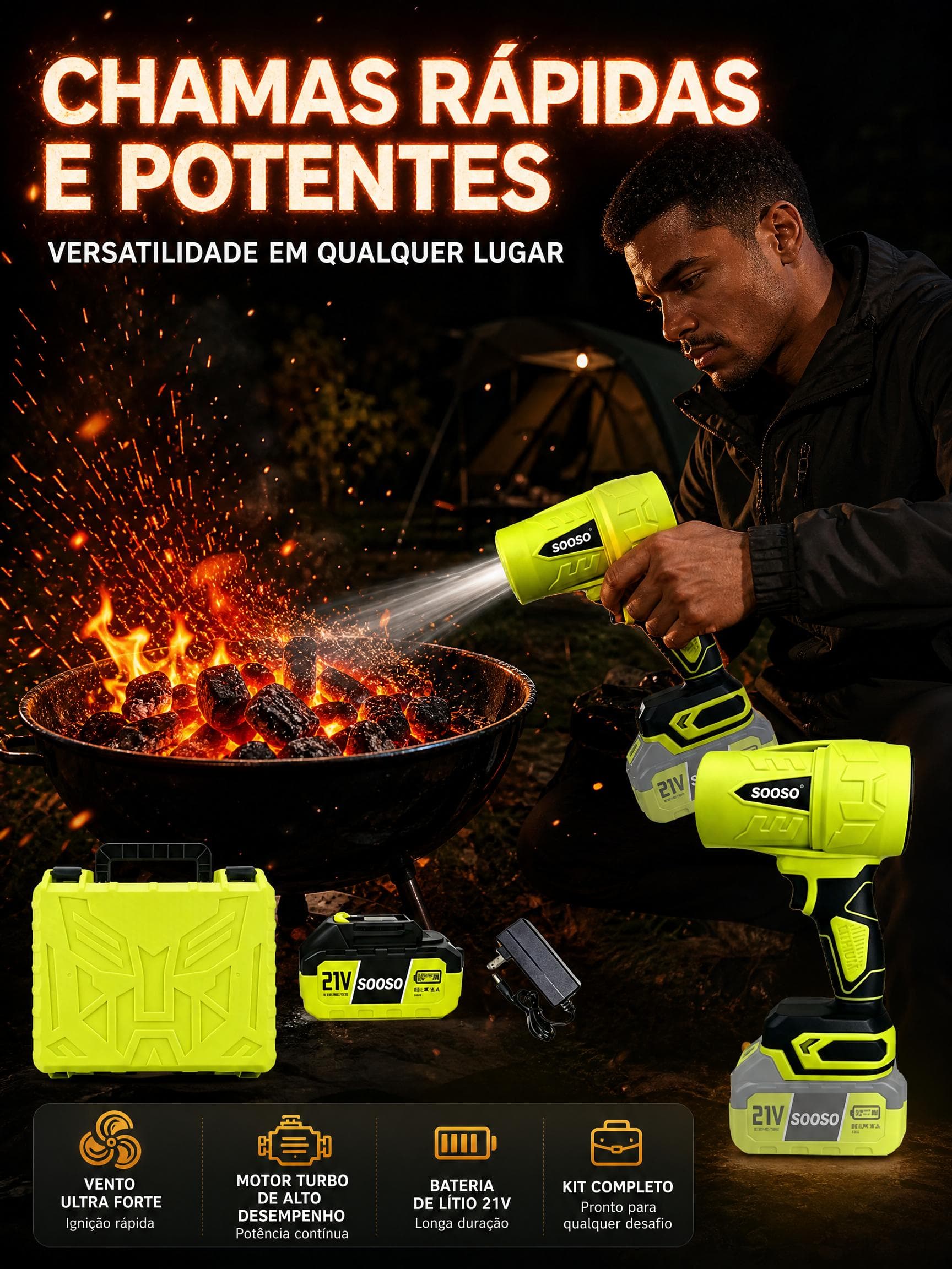SOOSO Soprador de Folhas Sem Fio - descrição 3