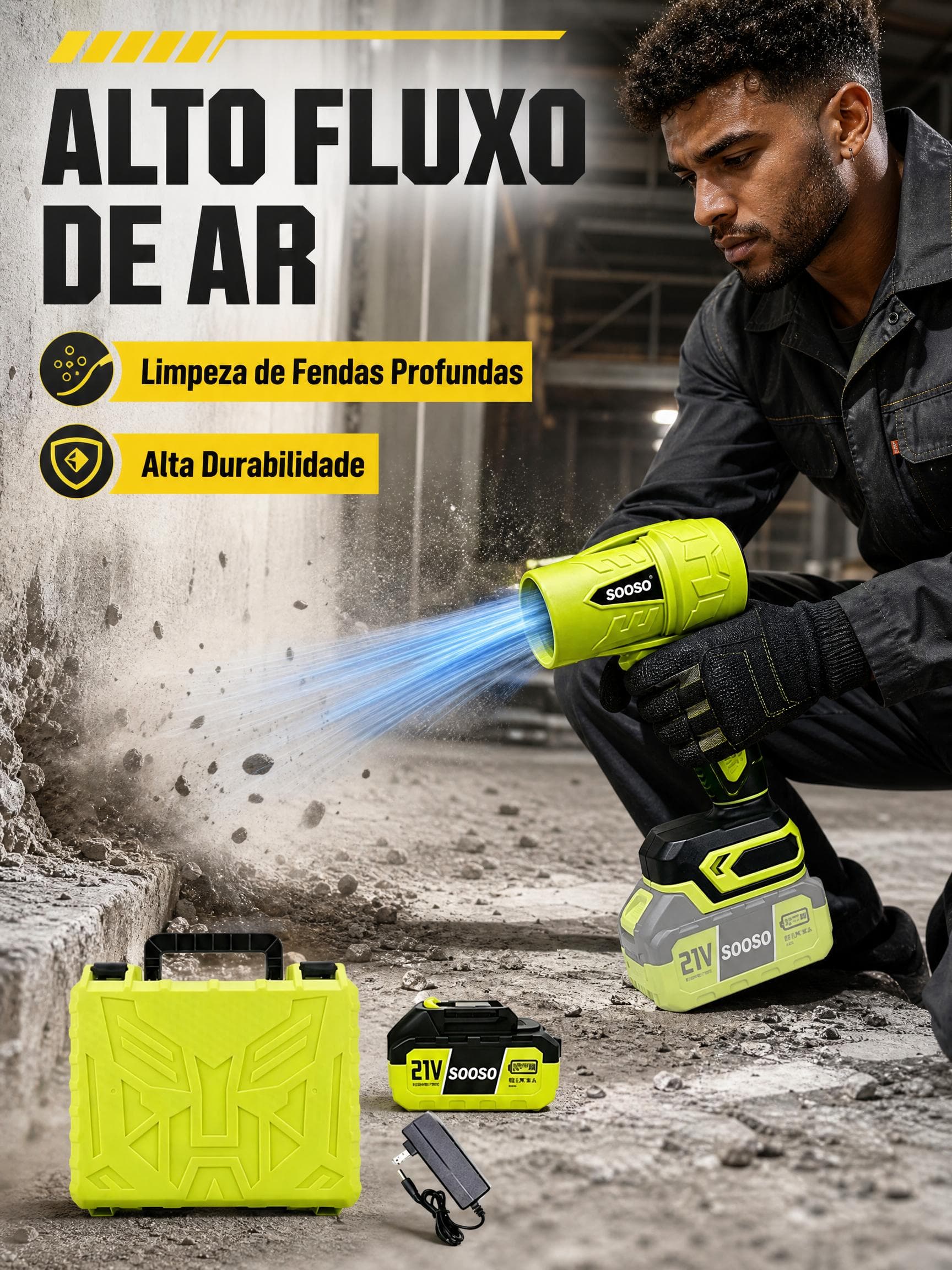 SOOSO Soprador de Folhas Sem Fio - descrição 4