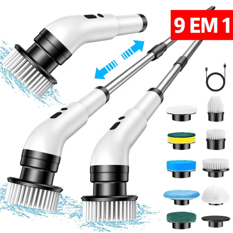 Escova de Limpeza Elétrica 9 em 1 Recarregável